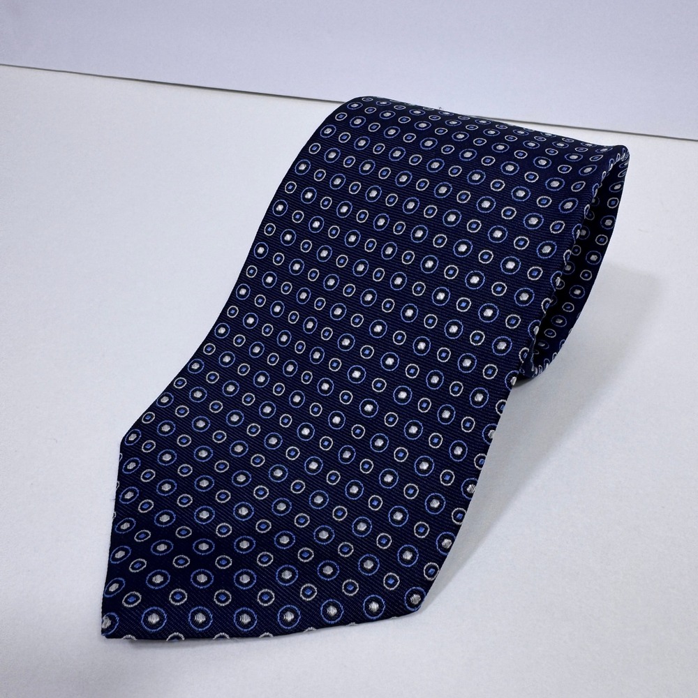 Brooks Brothers Silk Tie NWT Blue Geometric Medallion Stain Resistant 59" x 3.75